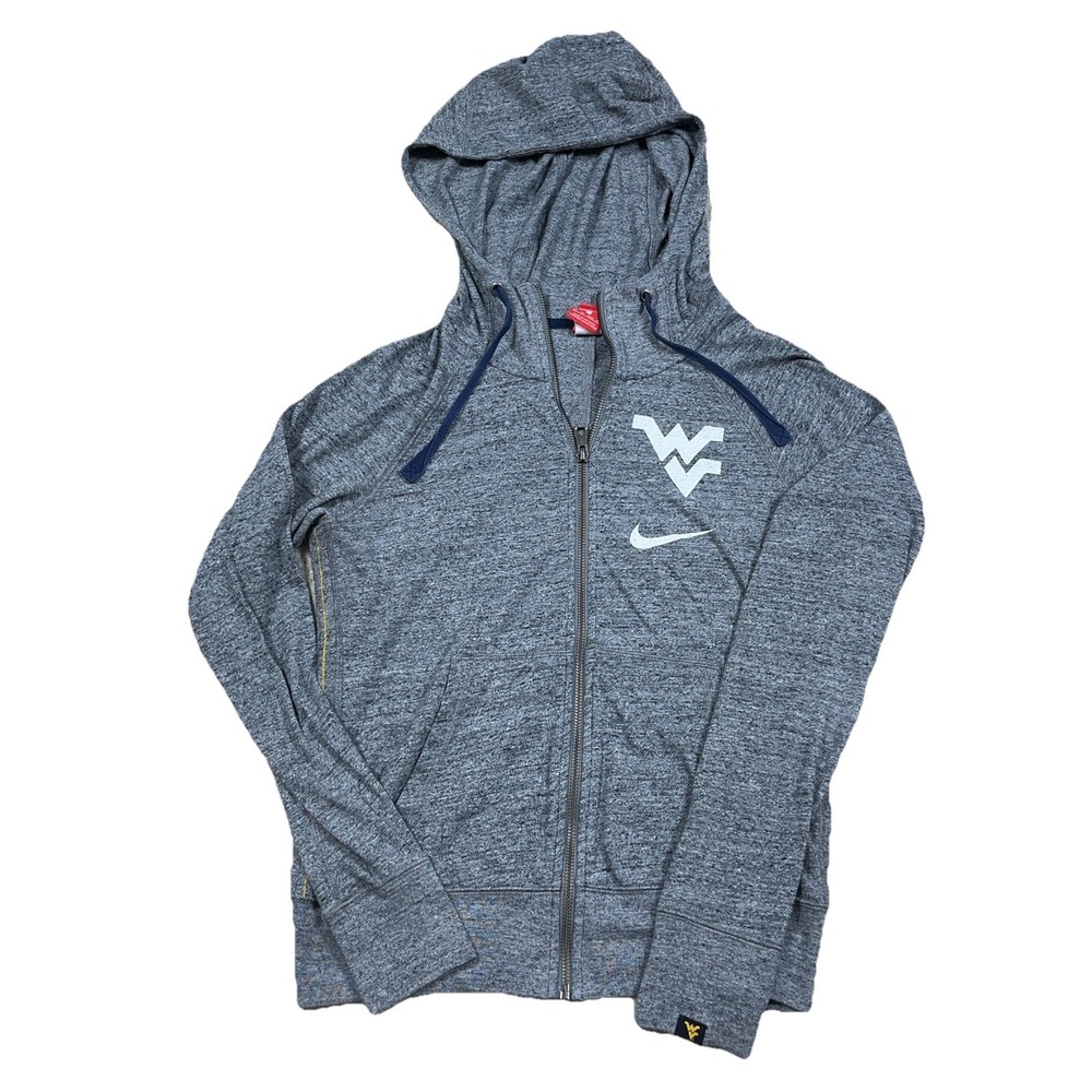 West Virginia‎ Mountaineers Jacket Women XS Gray Nike Full Zip Hoodie Heather